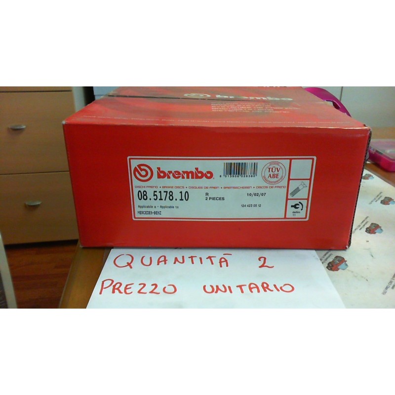 BREMBO 08517810 DISCO FRENO POSTERIORE