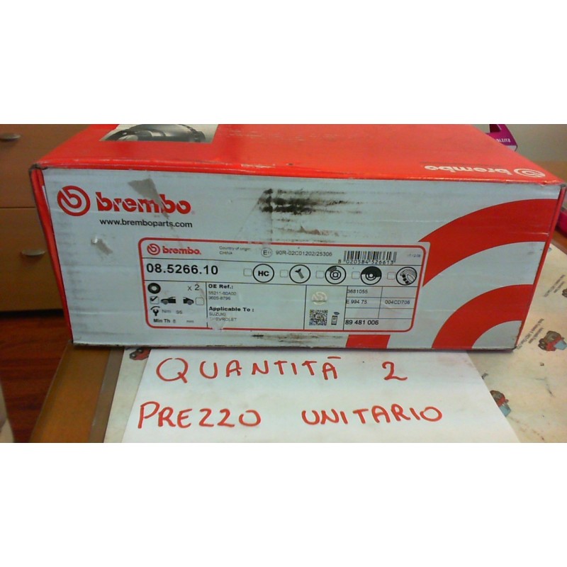 BREMBO 08526610 DISCO FRENO ANTERIORE