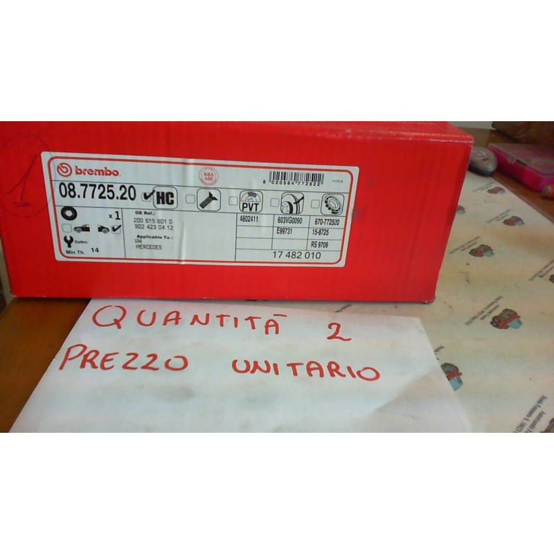 BREMBO 08772520 DISCO FRENO POSTERIORE