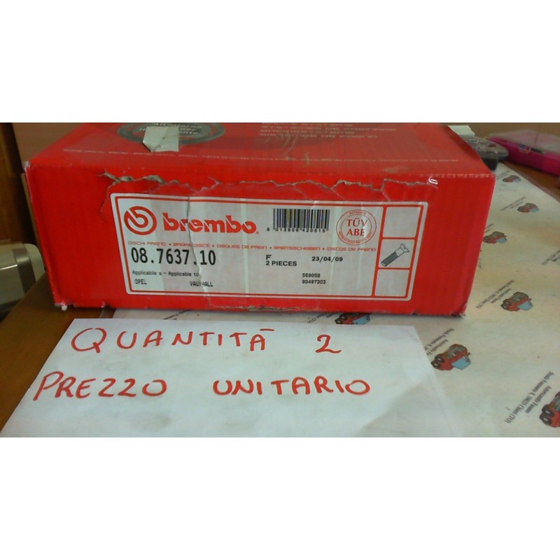 BREMBO 08763710 DISCO FRENO ANTERIORE