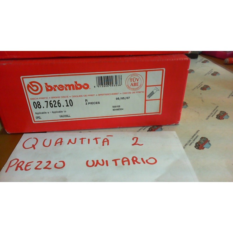 BREMBO 08762610 DISCO FRENO POSTERIORE