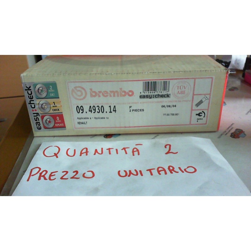 BREMBO 09493014 DISCO FRENO ANTERIORE