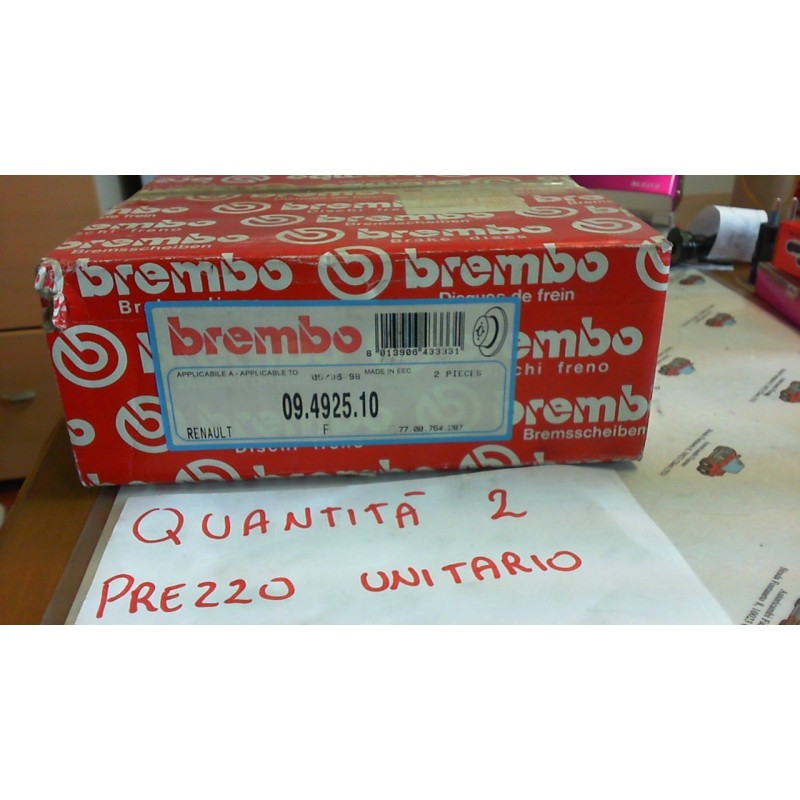 BREMBO 09492510 DISCO FRENO ANTERIORE