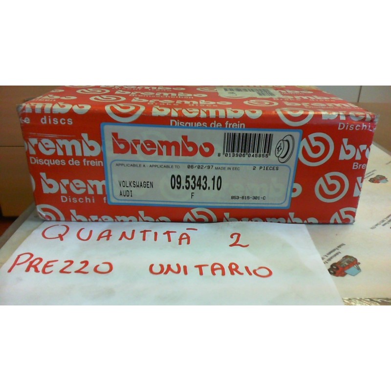 BREMBO 09534310 DISCO FRENO ANTERIORE