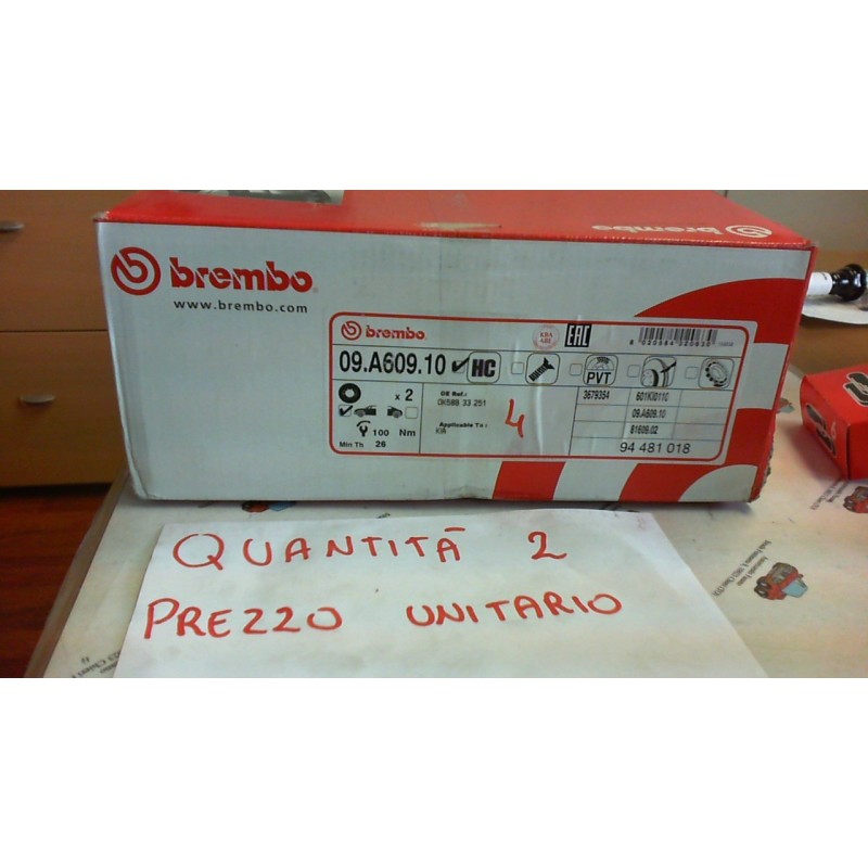 BREMBO 09A60910 DISCO FRENO ANTERIORE