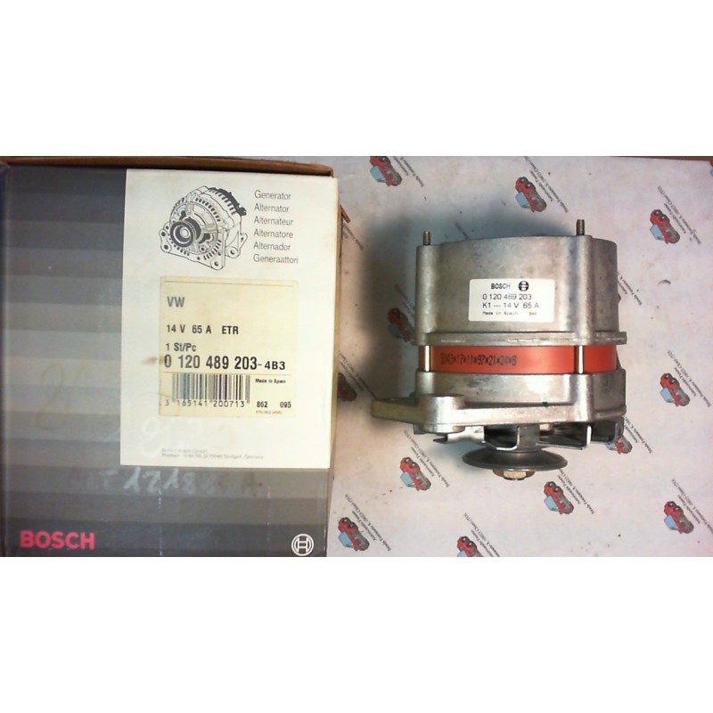 BOSCH  0120489203 ALTERNATORE VW 65A , CODICI COMPATIBILI: BOSCH 0986033260, MAGNETI MARELLI 943356217010, MAGNETI MARELLI 9443