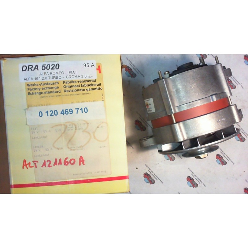 BOSCH  0986035770 ALTERNATORE FIAT - ALFA ROMEO 85A , CODICI COMPATIBILI: BOSCH 0120469710, REMY DRA5020