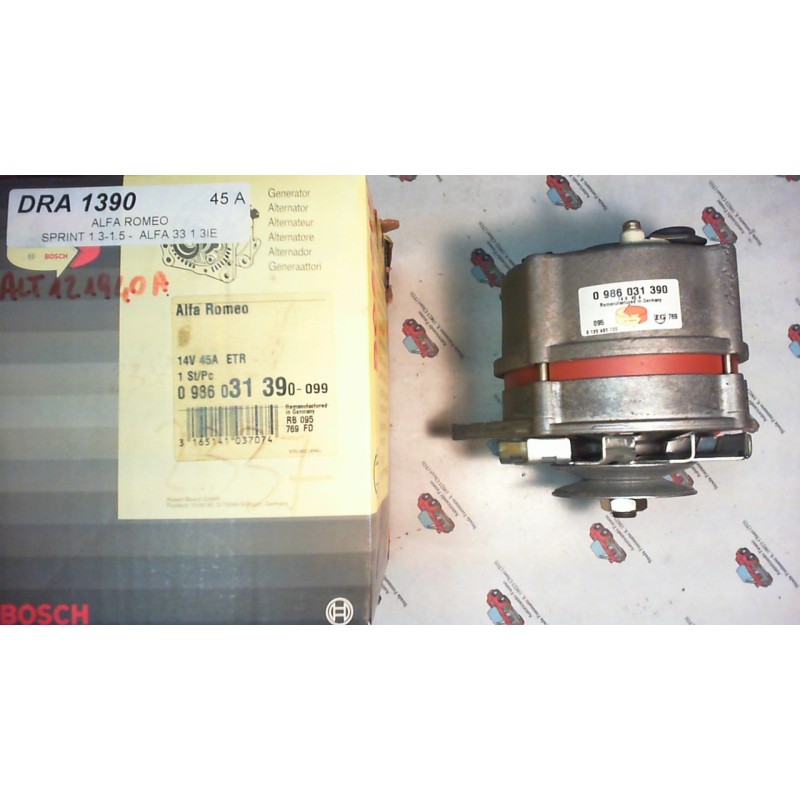 BOSCH  0986031390 ALTERNATORE ALFA ROMEO 45A , CODICI COMPATIBILI: BOSCH 0120400916, BOSCH 0120400917, BOSCH 0120489719, BOSCH 