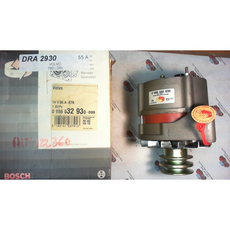 BOSCH  0986032930 ALTERNATORE VOLVO 55A , CODICI COMPATIBILI: BOSCH 0120488257, BOSCH 0120488258, BOSCH 0120489069, BOSCH 01204