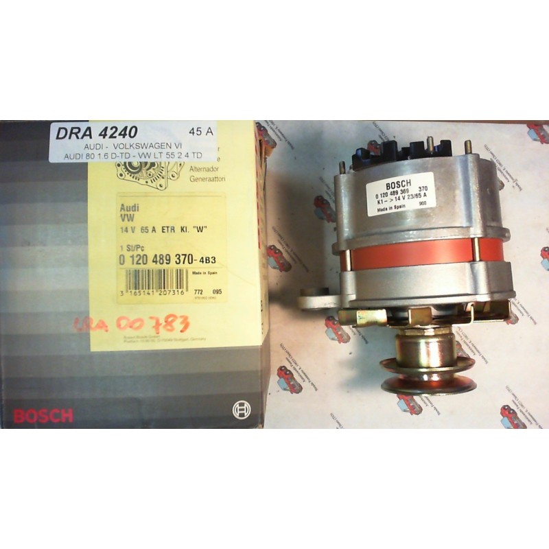 BOSCH  0120489369 ALTERNATORE AUIO VOLKSWAGEN 45A , CODICI COMPATIBILI: BOSCH 0120489370, MAGNETI MARELLI 063534893700, BOSCH 0